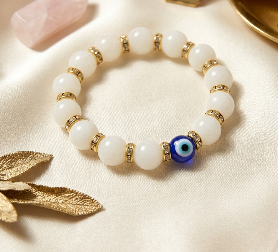 White Evil Eye Bracelet
