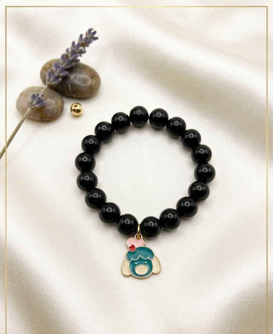 Handcrafted White Beads Evil Eye Bracelet with Golden Spacers - Image 6