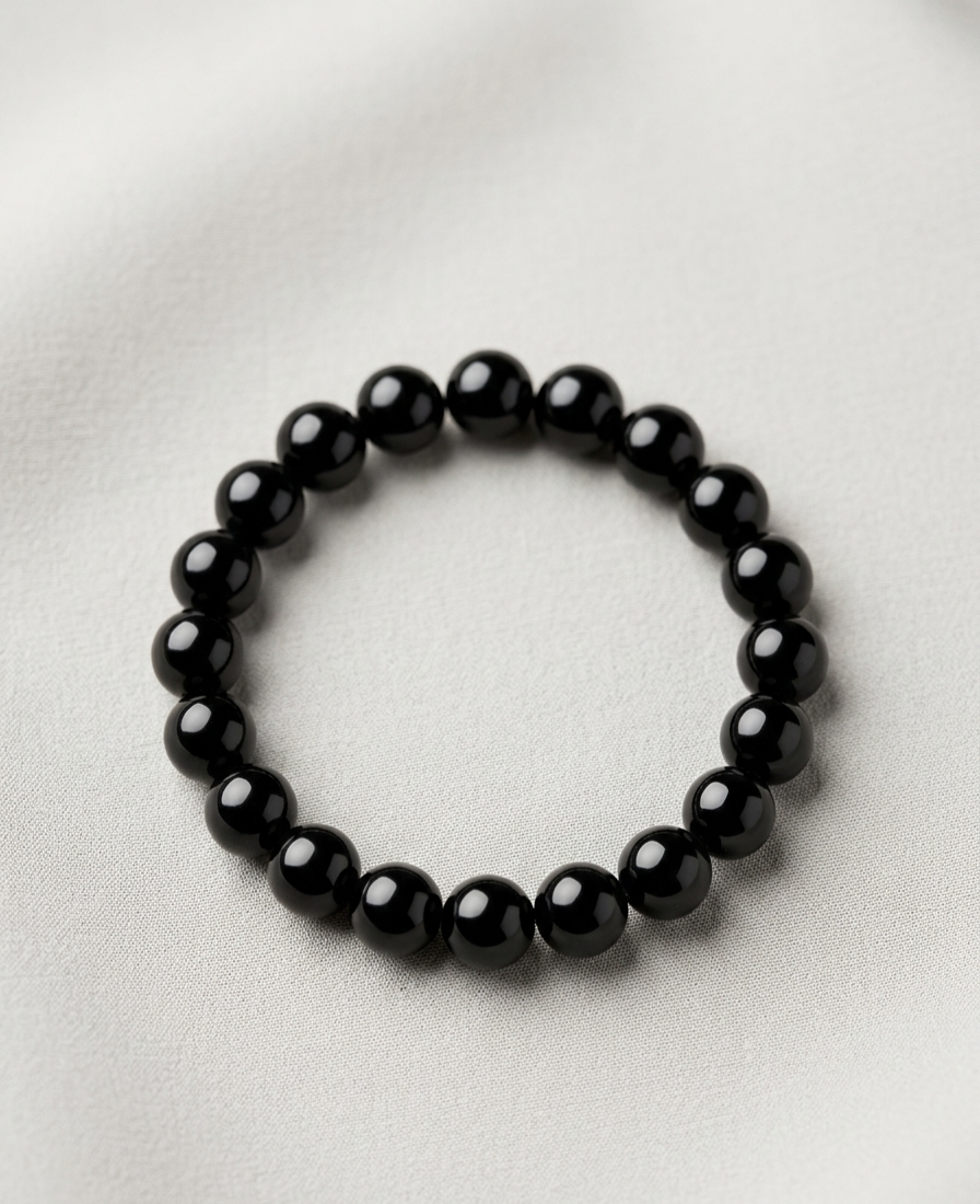 Handcrafted White Beads Evil Eye Bracelet with Golden Spacers - Image 2
