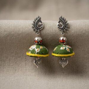 Fabric Jhumka Earrings – Handicrafted Traditional Jewellery