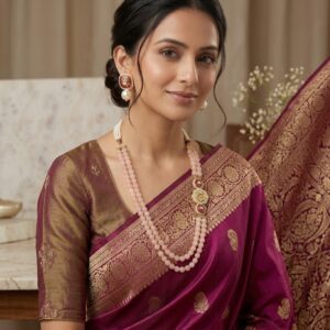 Kundan Side Pendant Necklace